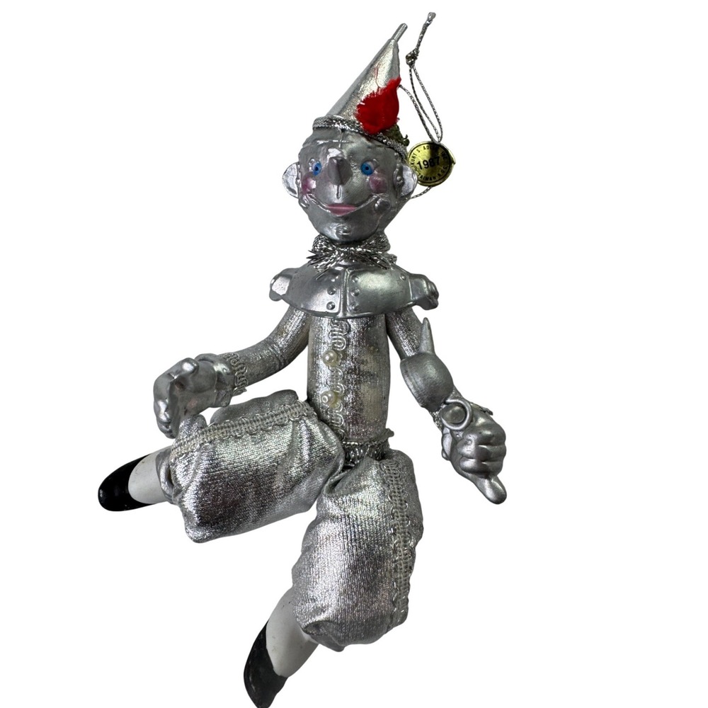 Vintage 1987 Kurt S Adler Wizard of Oz Tin Man Christmas Ornament Silver Figure - Picture 1 of 8